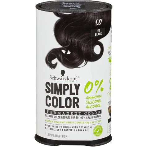 Schwarzkopf Simply Color Hair Color 1.0 Jet Black, 1 Application ...