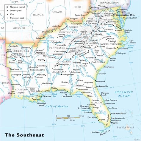 Printable Road Map Of Southeast United States - Printable US Maps