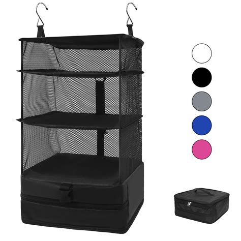 Caroeas X-Large Portable Hanging Travel Shelves, Packing Cube Organizer ...