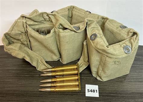 AMMO: 70 X 8 MM MAUSER - TURKISH MILITARY SURPLUS - BANDOLIER W/ CLIPS