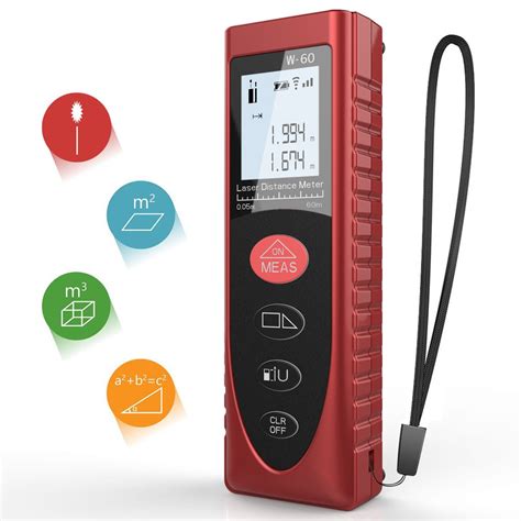 Buy Laser Measure, Digital Laser Distance Meter 60m 196FT Portable Line ...