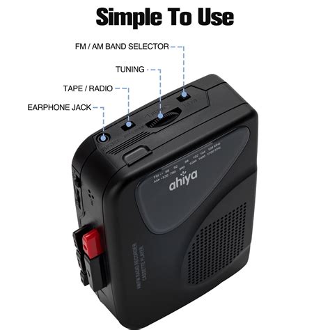 Buy ahiya Portable Cassette Players Recorders FM AM Radio Walkman Tape ...