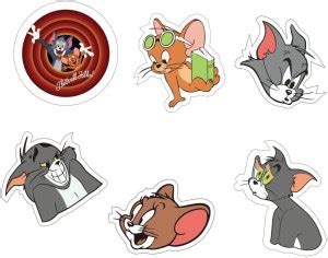 Maachis 3.81 cm Tom and Jerry Laptop Mobile Stickers Self Adhesive ...