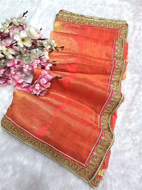 159008 Pure Russian Sillk Saree With Unique Banarasi Pallu and Kolkata ...