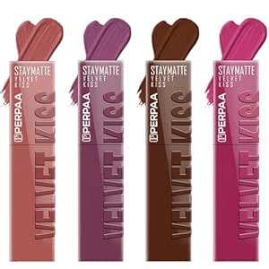 Buy PERPAA Long Lasting Matte Liquid Lipstick Combo Set of 4 | Premium ...