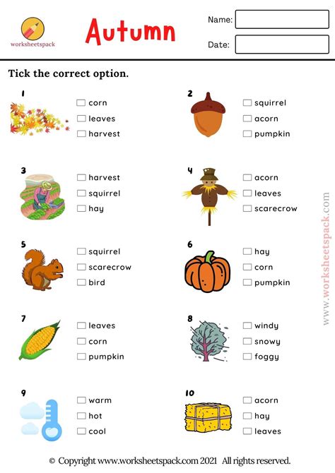 Four Seasons Quiz Free PDF - Printable and Online Worksheets Pack | English activities for kids ...