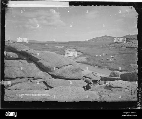 East from Independence Rock, Fort Ridge on right. View extends to upper ...