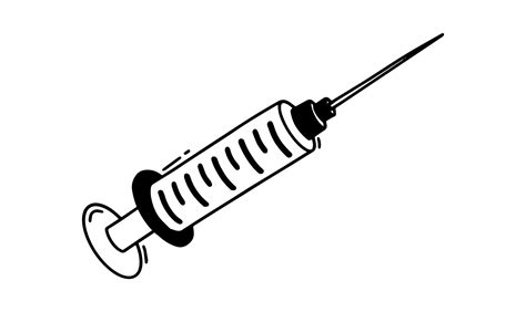 Syringe Medical Symbol Drawing. doodle icon. syringe. vector ...