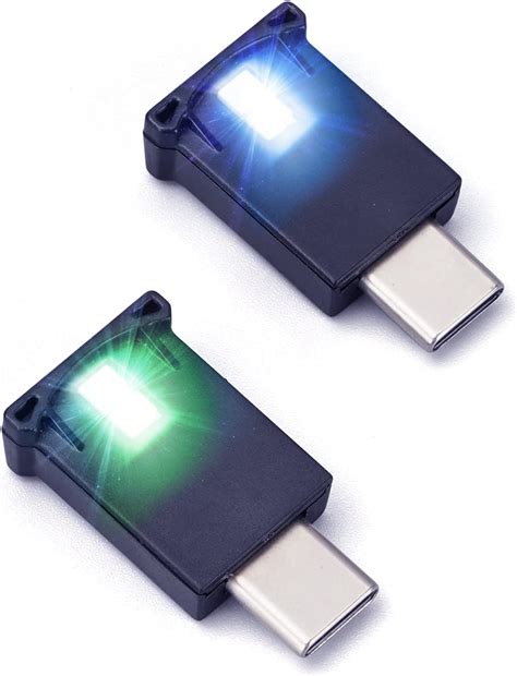 Mini USB Type C LED RGB Light Brightness Adjustable 8 Color Changeable ...