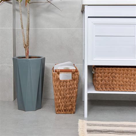 Buy GRANNY SAYS Bathroom Wastebasket, Caramel Orange Woven Trash Can ...