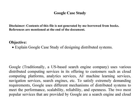 DC - Google Case Study aaaa aaaa aaaa aa - Google Case Study Disclaimer ...