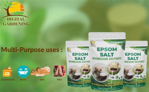 DIGITAL GARDENING Organic Epsom Salt Crystals for Bath, For Muscle ...