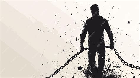 Breaking Chains Liberation Silhouette of Man Freedom Concept | Premium ...