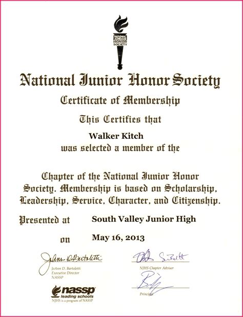 5 National Honor society Certificates Templates 17665 | FabTemplatez
