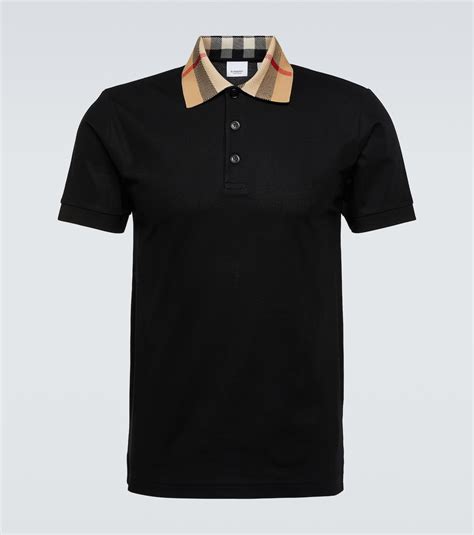 Burberry Check cotton piqué polo shirt in black - Burberry | Mytheresa