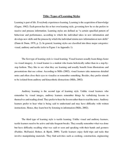 Image result for Learning Styles Report Examples