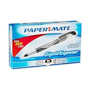 Paper Mate Liquid Flair Porous-Point Pen, Medium Tip, 12-Pack, Black ...