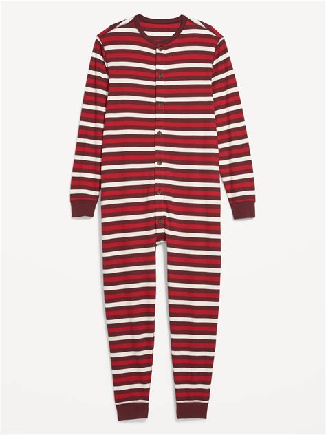 Thermal-Knit Matching Print One-Piece Pajamas for Men | Old Navy