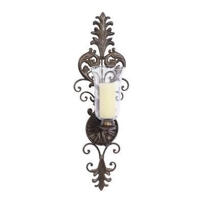 31" Gold Glass Rustic Candle Wall Sconce | Michaels