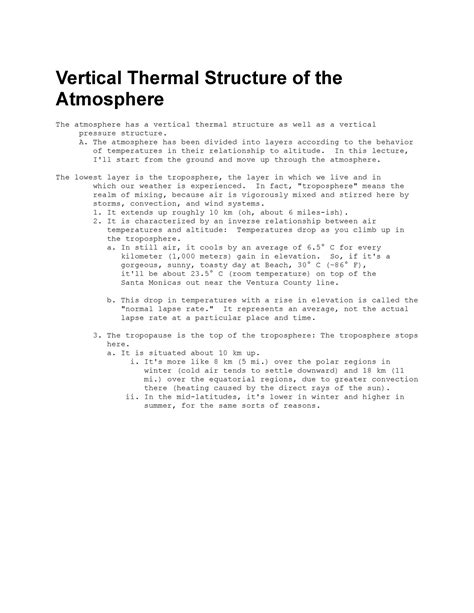 Vertical Thermal Structure of the Atmosphere - Vertical Thermal ...