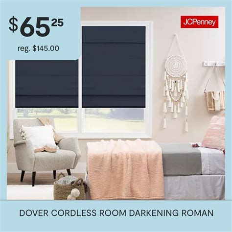 Dover Cordless Room Darkening Roman Shade 3S - JCPenney | Room ...