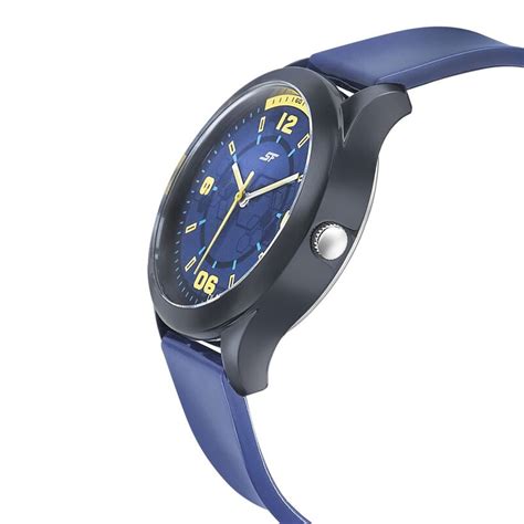 SF Quartz Analog Blue Dial PU Strap Watch for Men