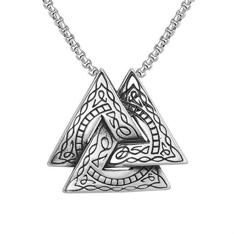 Men's Triangle Logo Stainless Steel Chain with Pendant Necklace – Bling ...