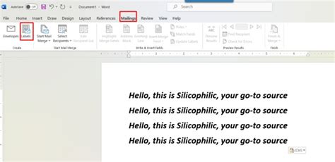 Mailings Labels Microsoft Word 的图像结果