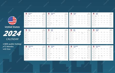 Conjunto de vector de plantilla de calendario de escritorio de Estados ...