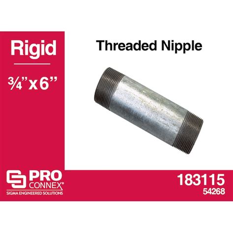 Sigma ProConnex 1/2-in Rigid / IMC Zinc-plated Steel Threaded Nipple ...