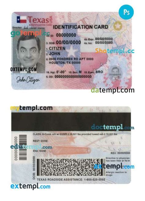 Texas Id Template