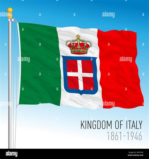 Historical navy flag of Kingdom of Italy, 1861 - 1946, vector illustration Stock Vector Image ...