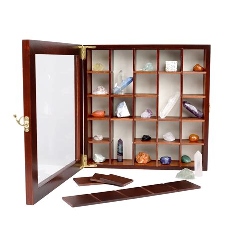 Buy Adjustable Rock Display Case - Rock Collection Box with Fabric Bed for Rock and Mineral ...