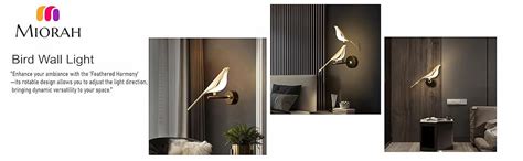 Miorah® Golden Metal Bird Wall Light for Living Room, Modern Wall Lamps ...