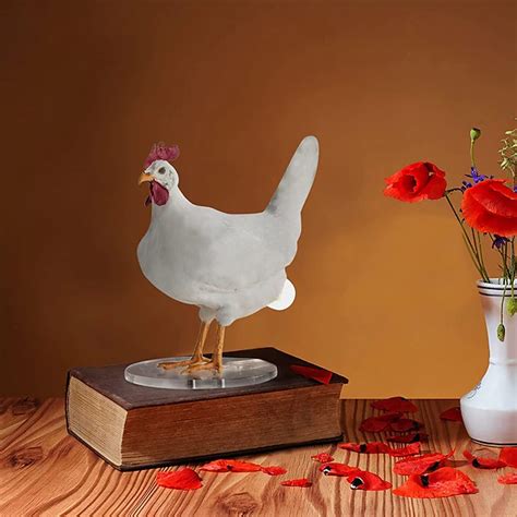 Funny Desktop Decorative Resin Cockerel Lamp, Resin Chicken Egg Lamp ...