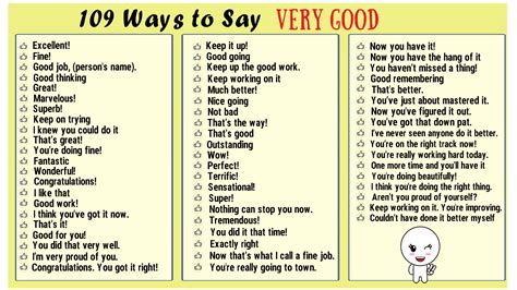 Very Good Synonym: 109 Useful Ways to Say VERY GOOD in English ...