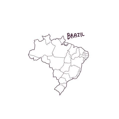 Hand Drawn Doodle Map Of Brazil. Vector Illustration 25679301 Vector Art at Vecteezy