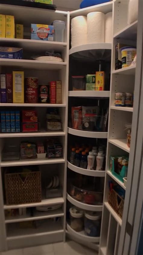 Customized pantry design with adjustable shelves lazy susan organizer ...