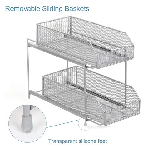 NEX 2 Tier Under Sink Organizer and Storage, Sliding Cabinet Basket ...