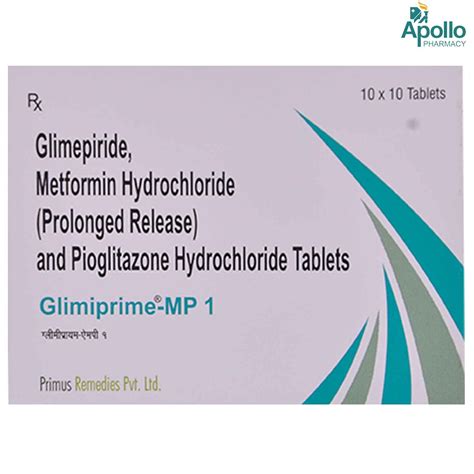 Glimiprime-MP 1 Tablet | Uses, Side Effects, Price | Apollo Pharmacy