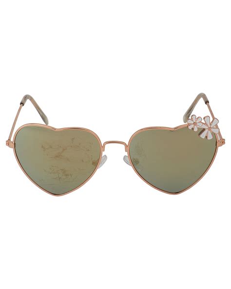 Carlton London Mirrored Lens & Gold-Toned Heart Shape Sunglasses For G ...