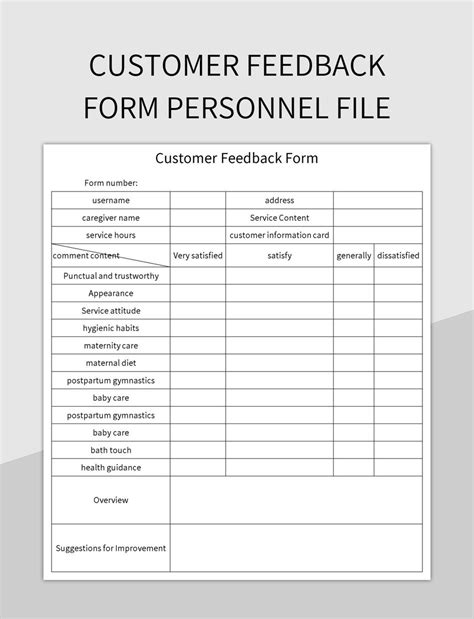 Image result for Customer Feedback Form Example