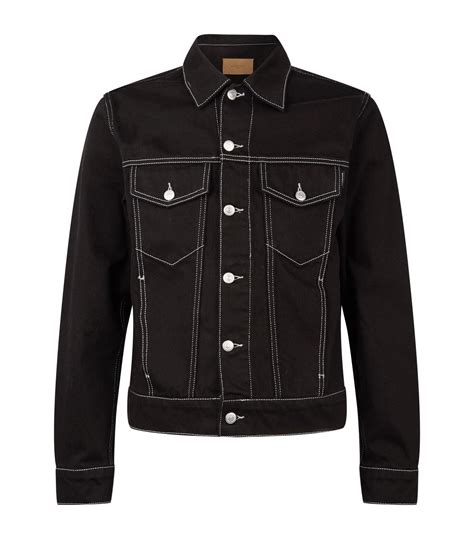 Sandro Contrast Stitch Denim Jacket in Black for Men | Lyst