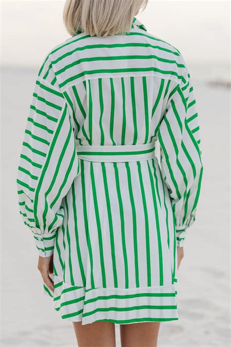 Moving On Green Striped Dress – Shop the Mint