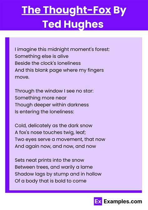 The Thought-Fox Poem by Ted Hughes to Download