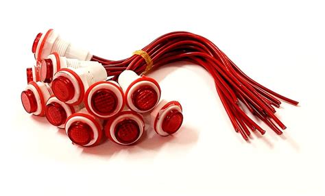 ERH India 12 Pcs Neon Light Bulb Panel Indicator Plastic Body Red Color ...