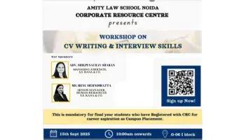 CV Writing & Interview Skills” workshop at Amity Law School Noida ...
