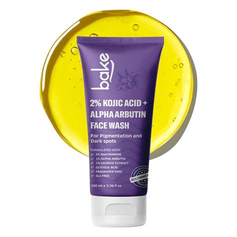 BAKE 2% Kojic Acid Brightening Face Wash Dual Action Formula with Alpha ...