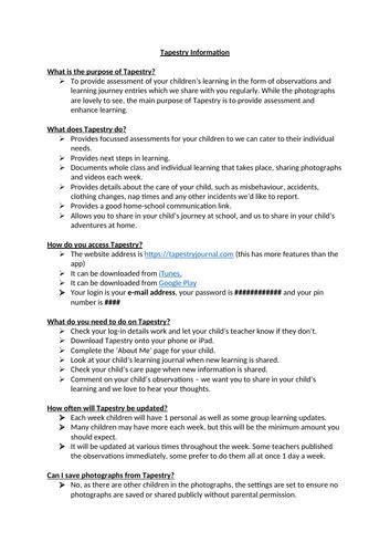 Image result for Tapestry Learning Journal Example