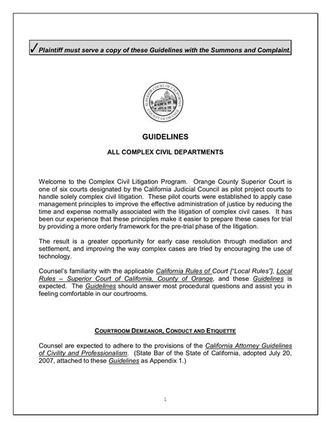 Orange County Superior Court Departmental Calendar | Superior court ...